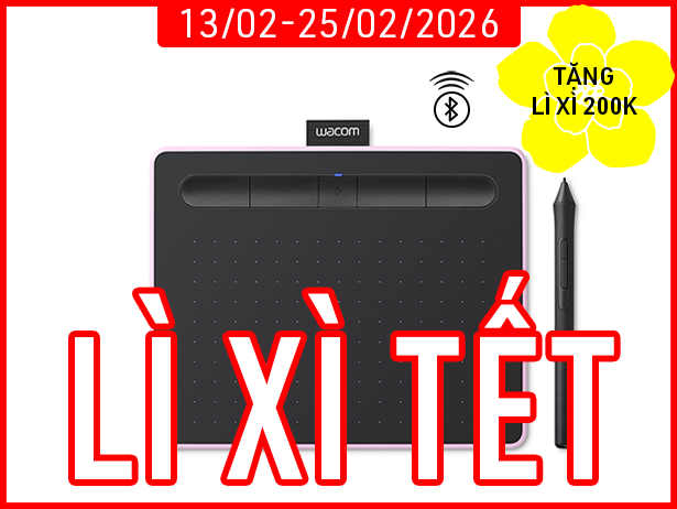 Bảng Vẽ Điện Tử Wacom Intuos S CTL4100WLP (Bluetooth, Pink)